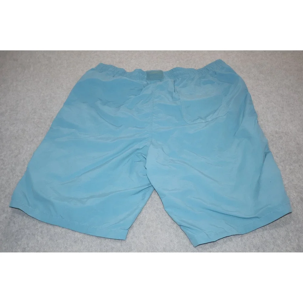 Lacoste Swim Shorts Mens XL Blue Embroidered Logo Mesh Lined Drawstring